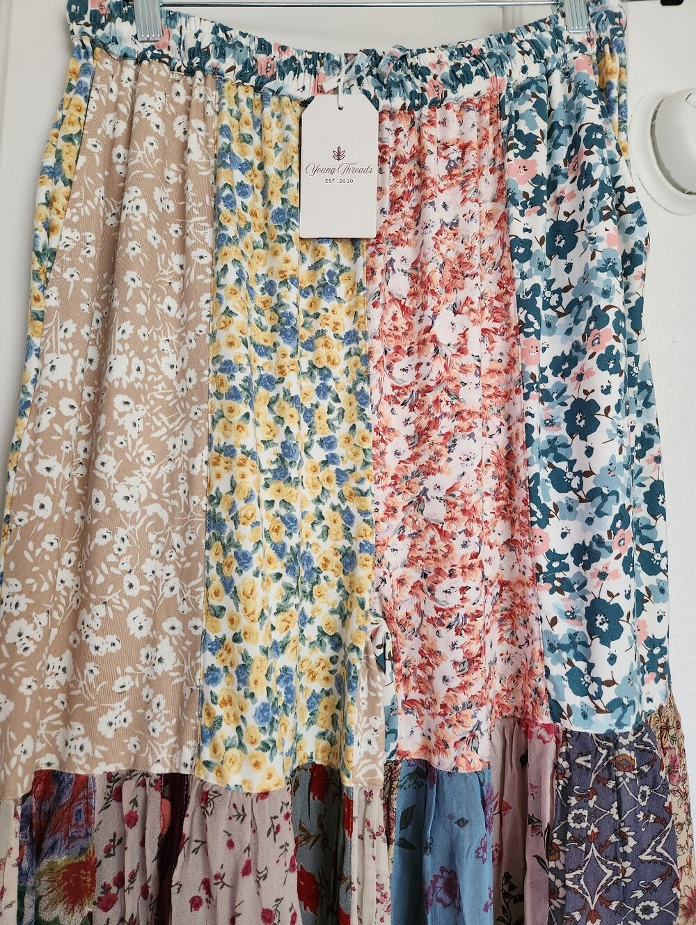 Young Threads Patchwork Tiered Boho Pants - Picture 3 of 10